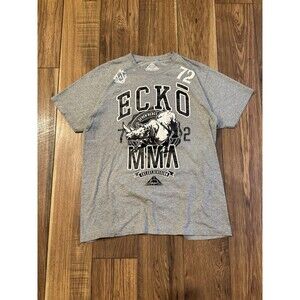 Ecko Unltd MMA T-Shirt Men’s Sz L AOP Double Sided Logo Grunge Cyber Vintage Y2K